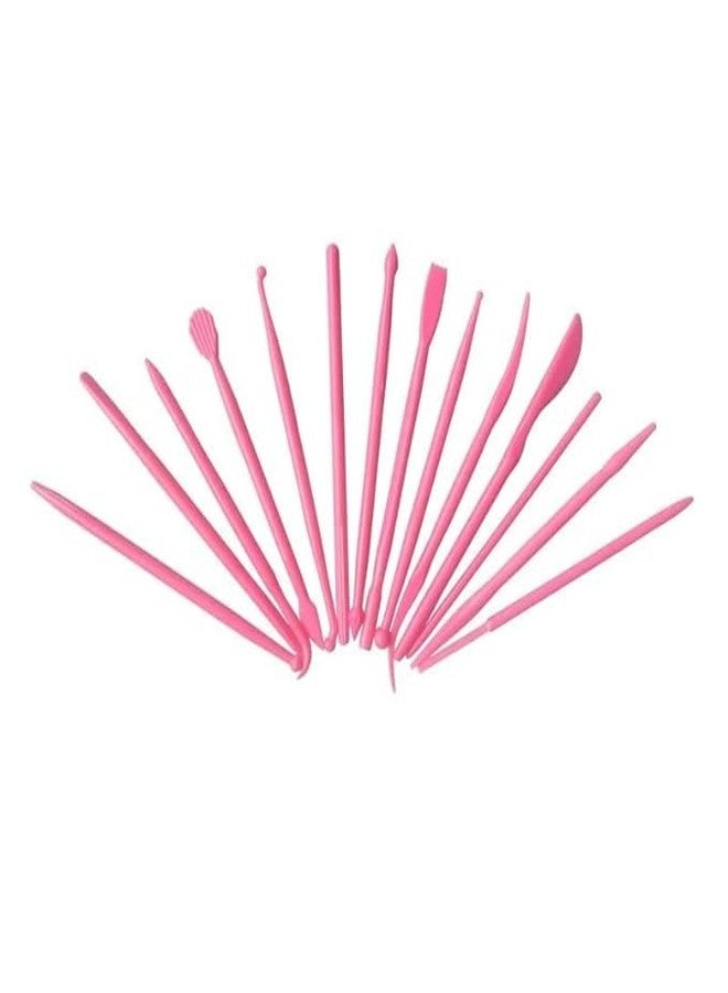 53 Arts 53ARTS Plastic Sculpture Tools 12 Pcs Mini Sculpting Fondant Flower Model Carving Group Soft Pottery Clay Shaping Pen (Color : Pink) - Image 4